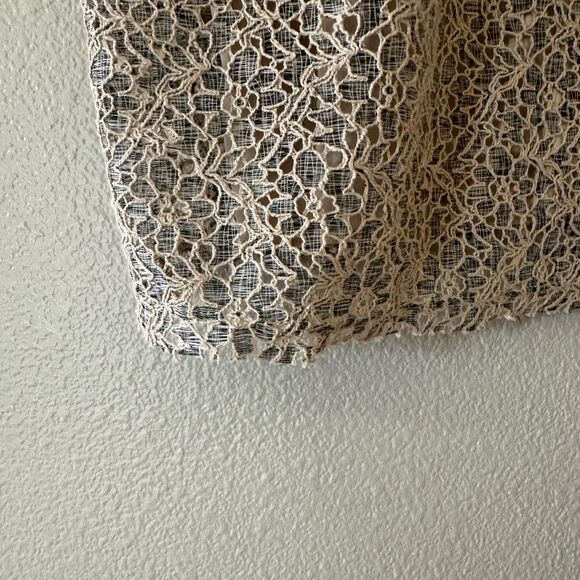 Zara Lace Strappy Tank Slip Open Back Mini Dress Grey Beige Size M - Picture 6 of 10